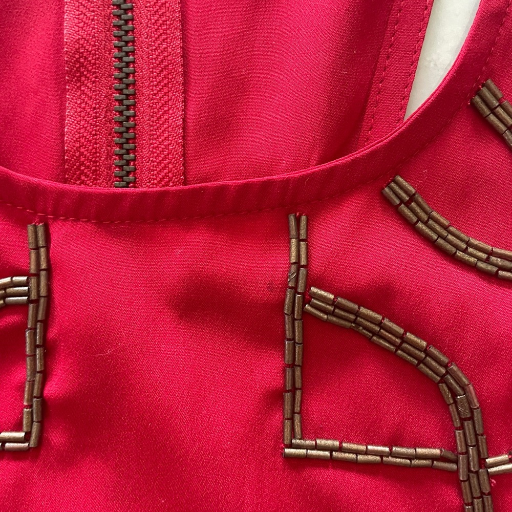 Beaded Red Tank Blouse - Picture 7 of 7